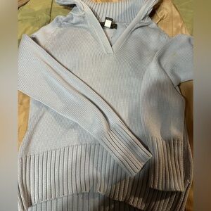 Banana Republic Factory Rib Knit Mock Neck Sweater NWT Blue Size Medium